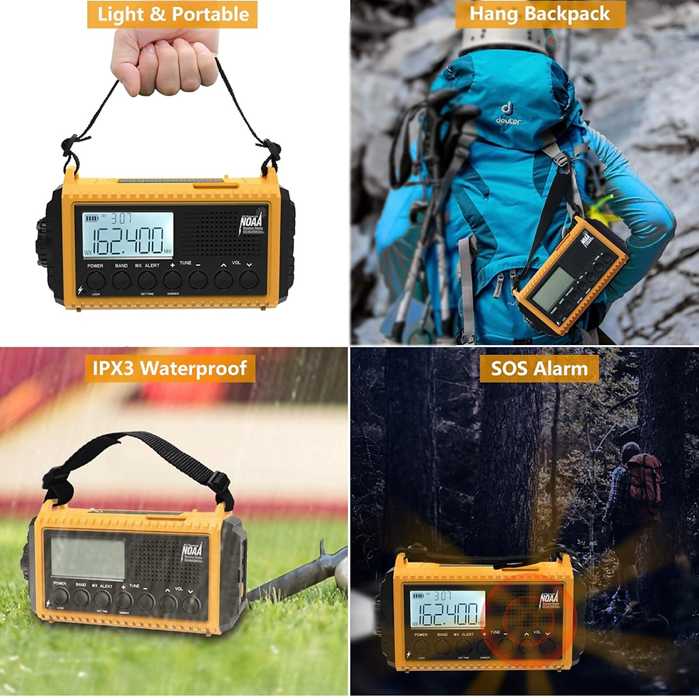 Raynic Emergency Radio, 5000mAh/18500mWh Weather Radio