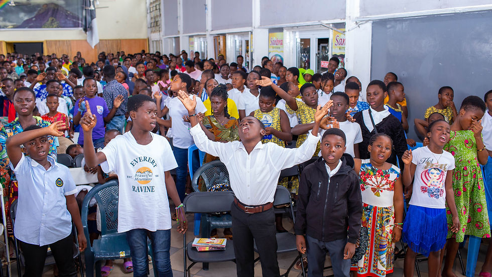 Children and Teens Worshiping and Praising the Lord as Victors, not Victims. Experience the fullness of God during Ashanti West Children's Ministry Sweet Jesus Christian Camps.