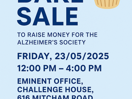 Dementia Awareness Week – Bake Sale Fundraiser
