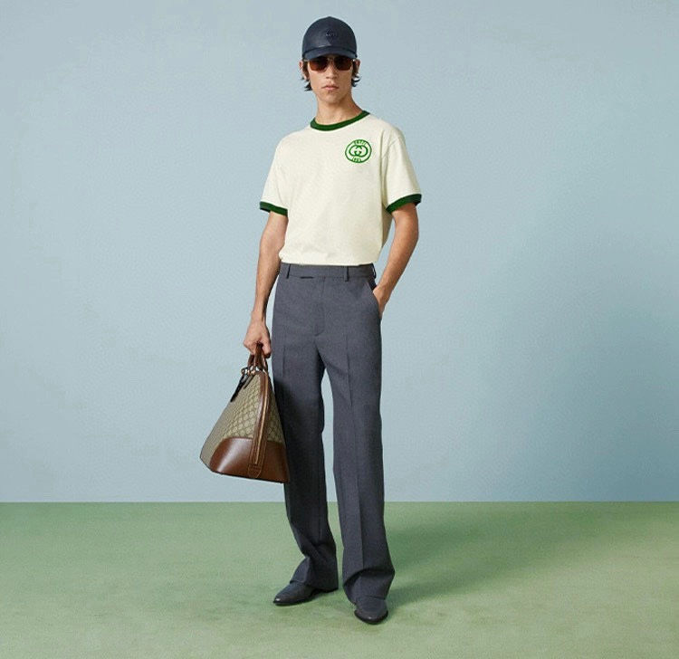 구* 자수 장식 코튼 저지 티셔츠