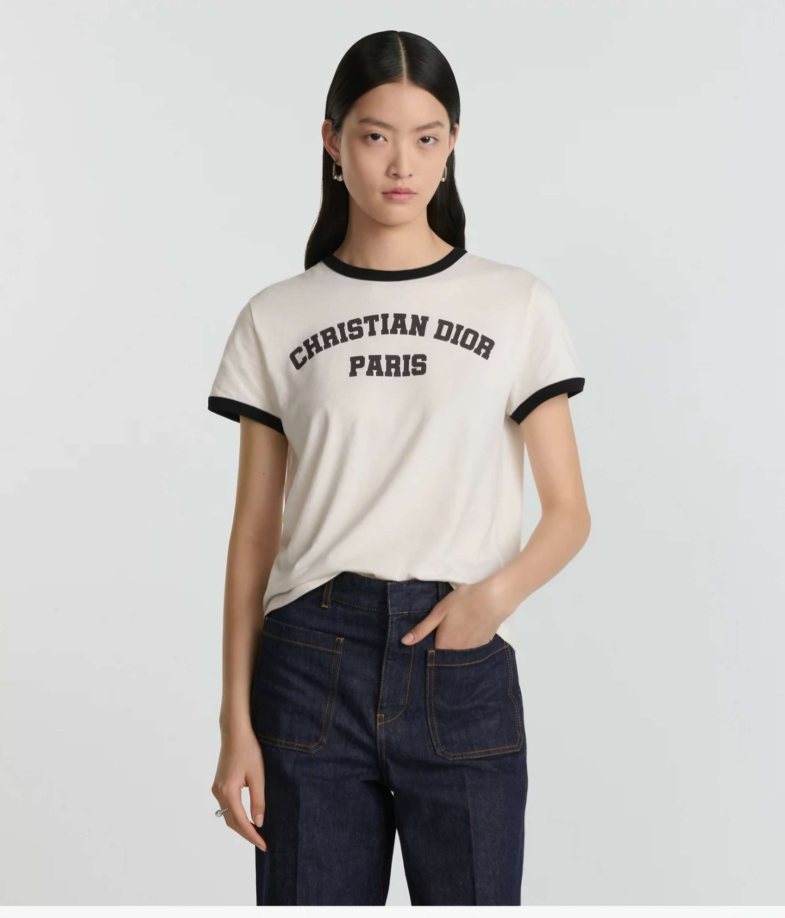 디* 화이트&블랙 코튼 린넨 저지