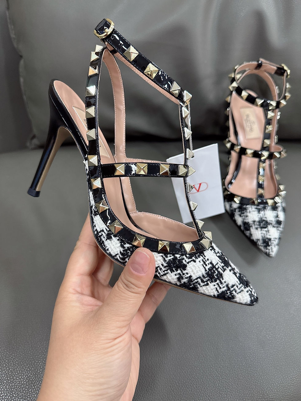 Thumbnail: [하이앤드] 발*티노 락스터드 피에 드 풀 페브릭 펌프스 6.5cm, 10cm (4color)