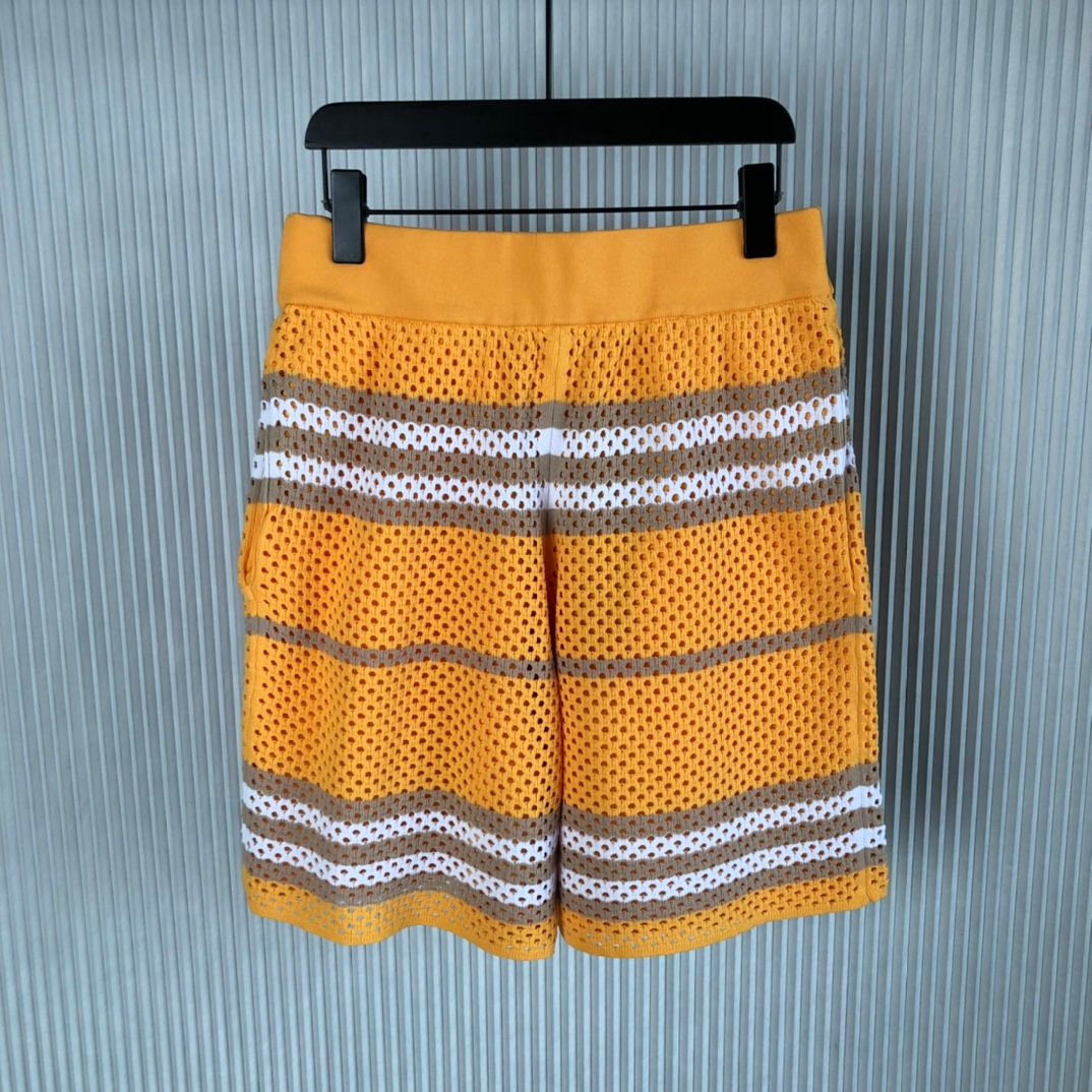 버*리 아이콘 스트라이프 니트 쇼츠