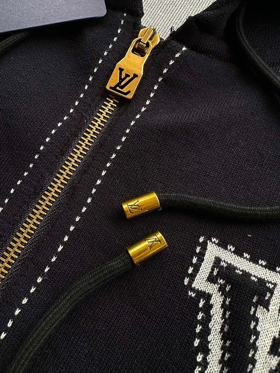 섬네일: 루*비통 인타르시아 그래픽 지퍼 후드 티셔츠