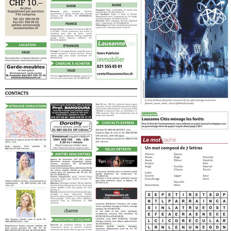 Publication dans le Journal Lausanne Cités