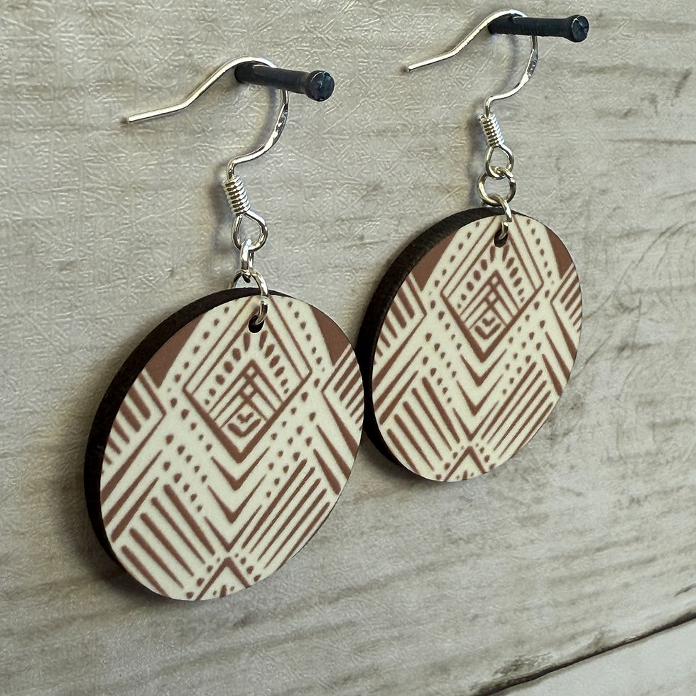Thumbnail: Echo Round  Earrings - Lightweight Wood Earrings