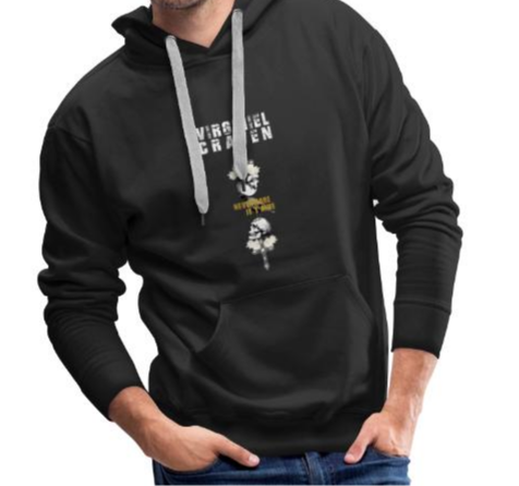 Sweat Virginiel Craven design "Nevermore Je t'aime" avec croix et tête de mort