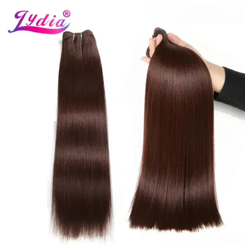Lydia silky straight yaki synthetic hair weaving bundles