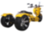 Yellow Maddog Gas Trike 50cc