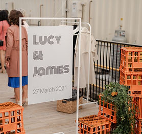 orange milk crate wall