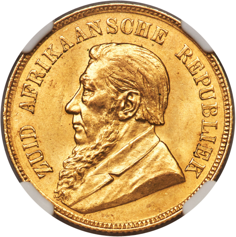 S. Africa: 1898 ZAR Gold Pond NGC Certified MS64