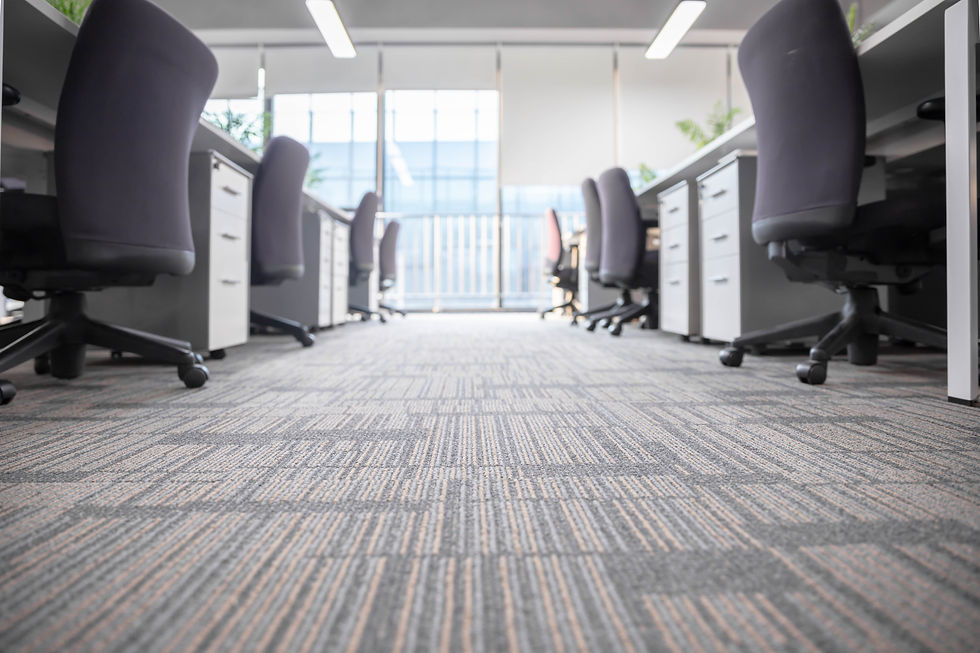 Carpet in modern office interior, low angle shot