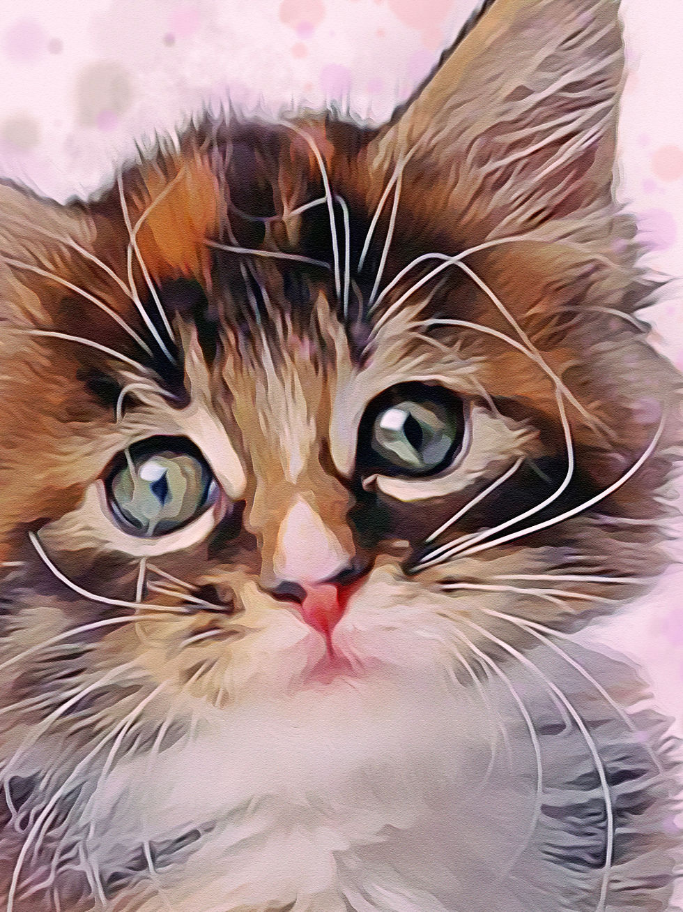 Thumbnail: Custom Pet Portrait Print - Water Colour Style