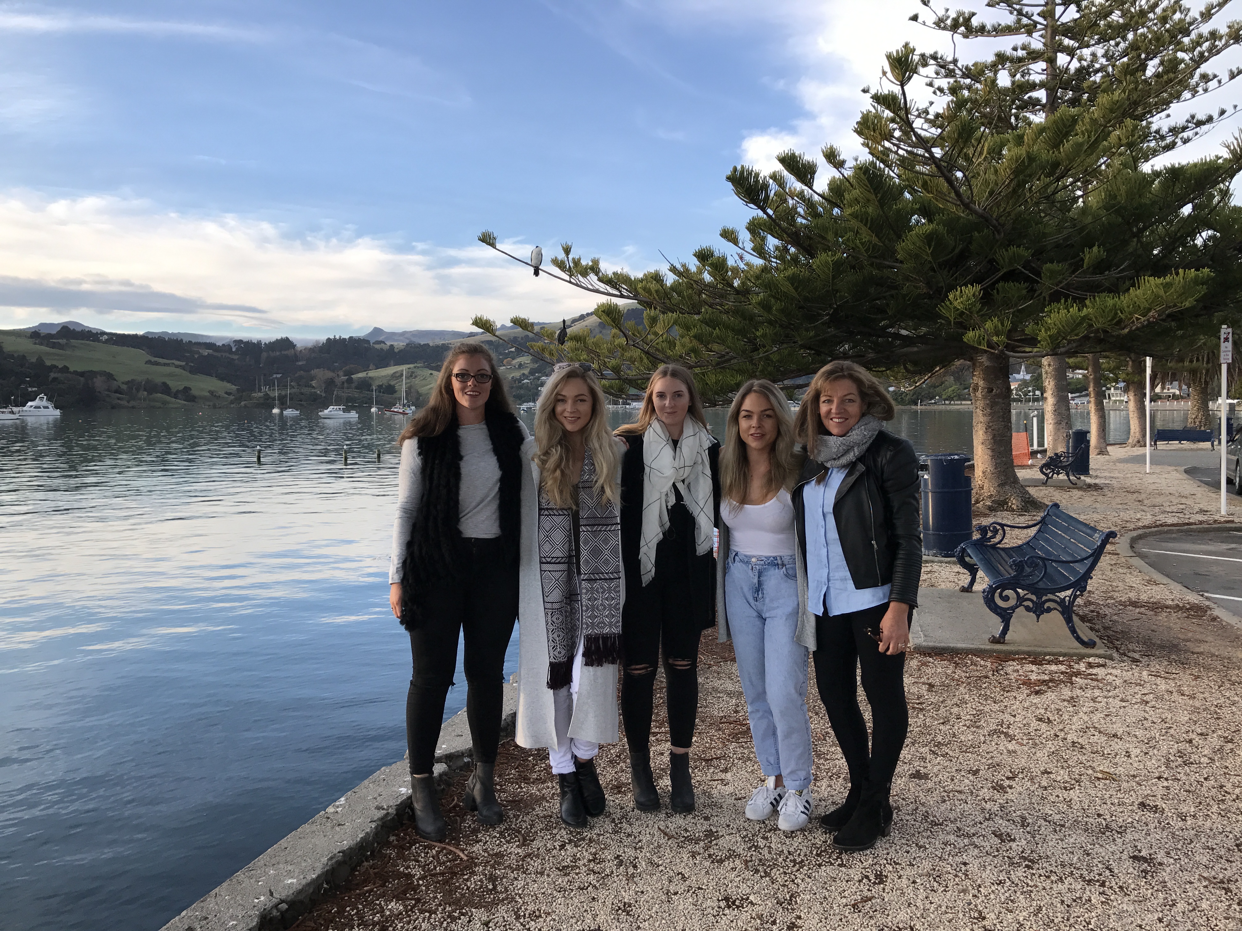 The girls arrive in Akaroa