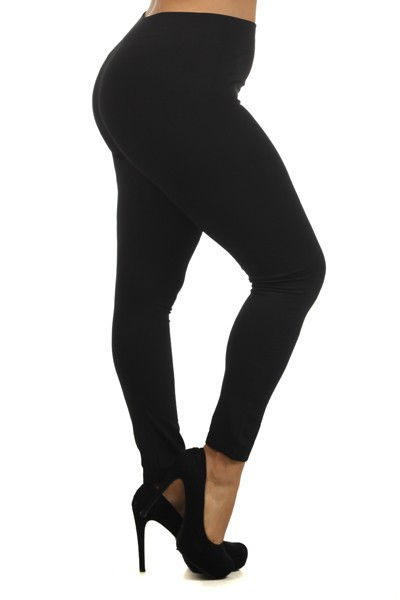 Plus-Size Yelete Solid Color Seemless Fleece Legging