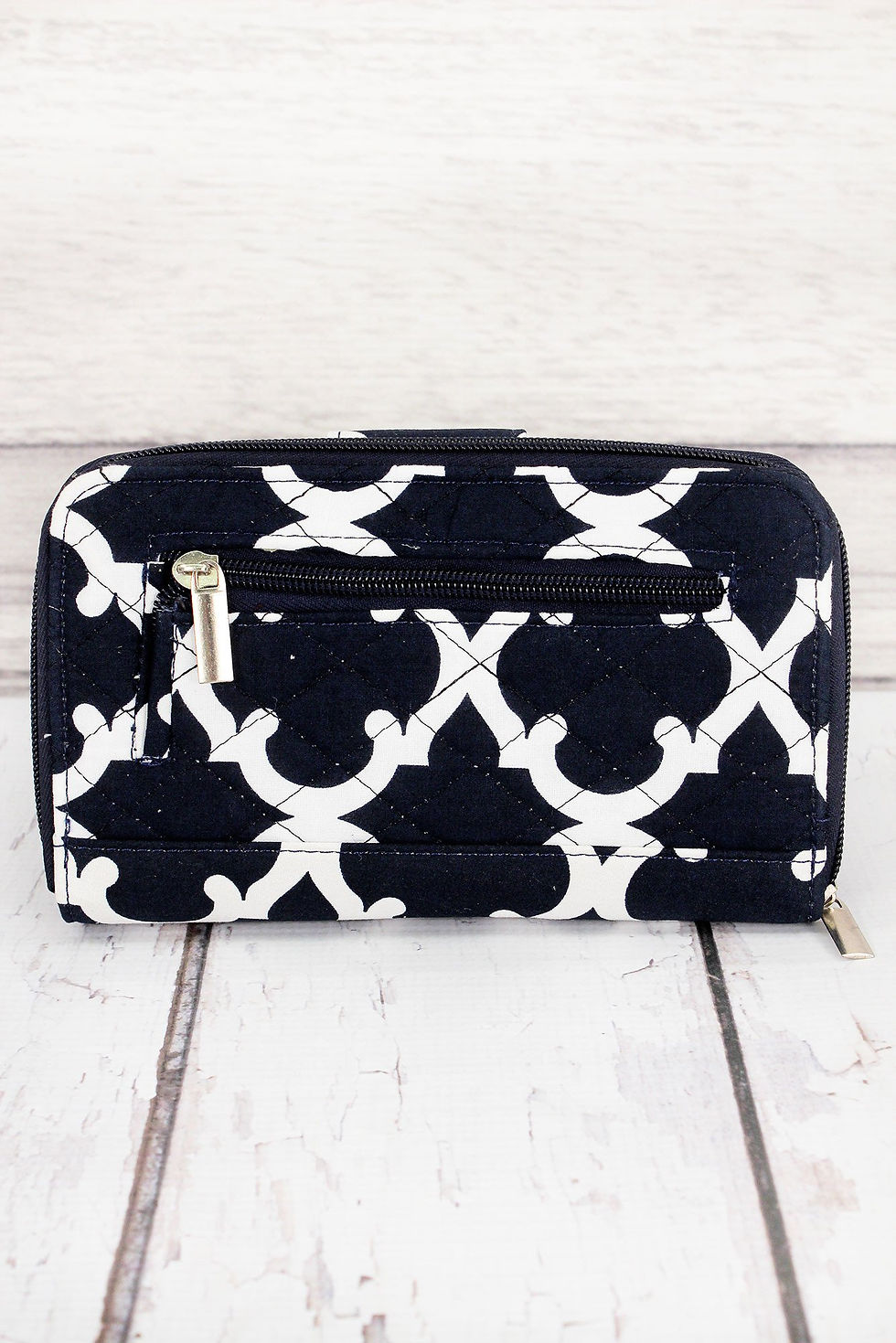 Thumbnail: NGIL Navy Moroccan Geometric Quilted Organizer Clutch Wallet