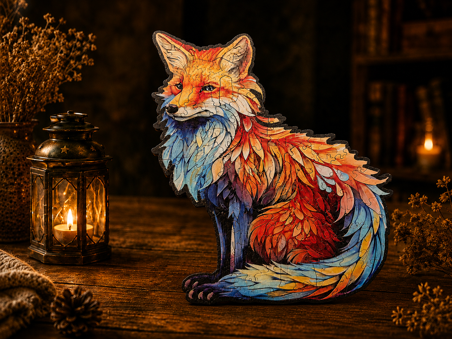 Puzzle Irrégulier effet 3D en bois - Renard