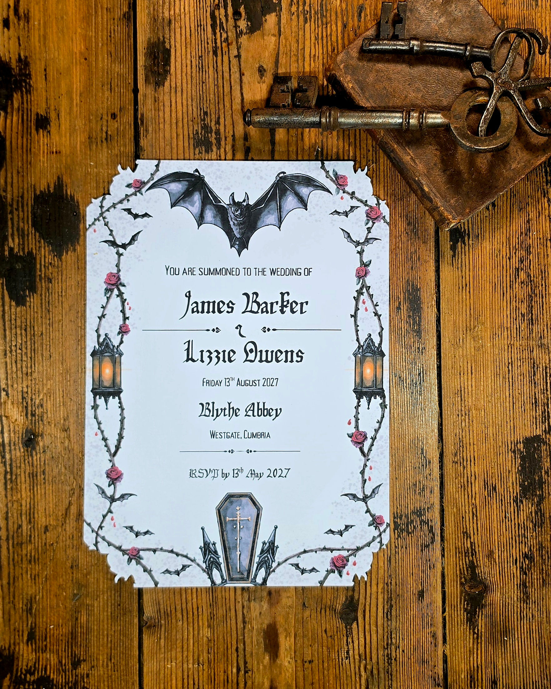 Gothic Romance Wedding Suite - Invite