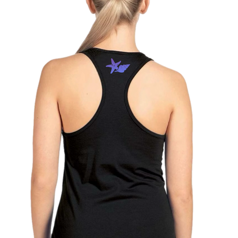 Shell Yeah Women's Premium Racerback Tank Top Black Back by Florida Shelling Fanatics