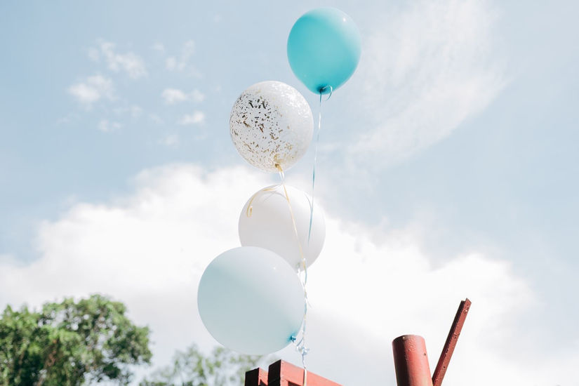 Balloons for Rhea's birthday party