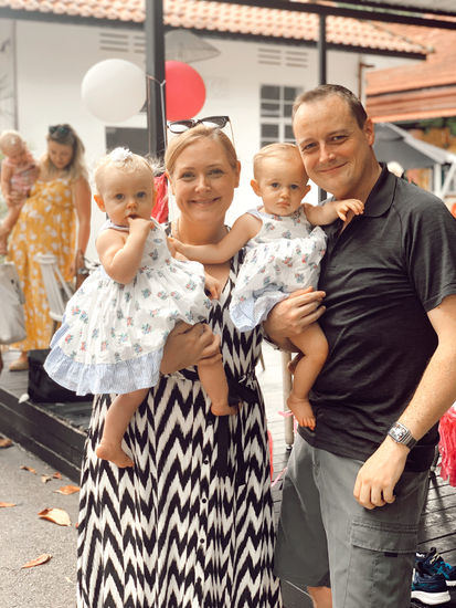 Family at birthday party