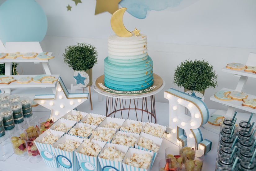 Customised cake and spread for Rhea's birthday party