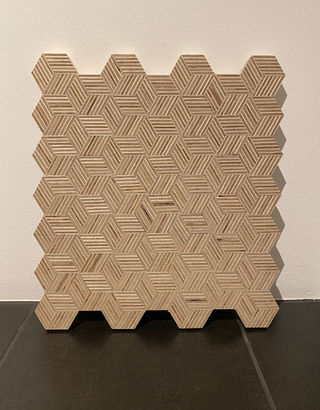 Decoratieve multiplex borden hexagons, houten zeshoekig patroon Yuri's Houtwerk