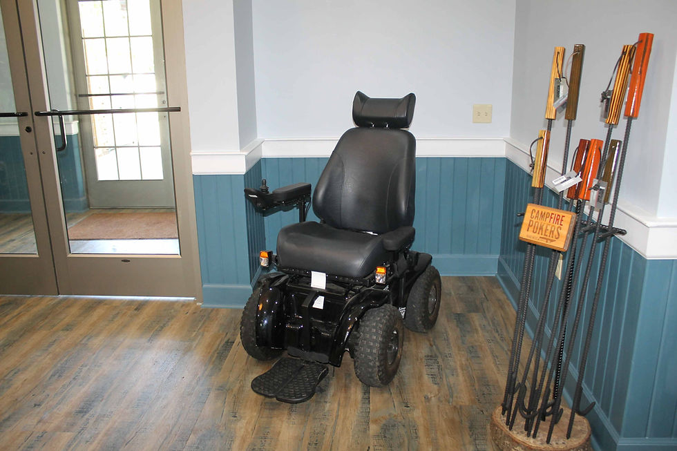 The motorized wheelchair that is available through the free rental program at Tims Ford State Park.