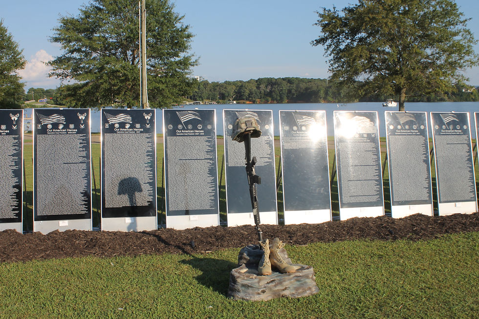 A portion of the panels that created the Traveling Vietnam War Memorial Wall, honoring over 58,000 soldiers who lost their lives or went missing in action during the Vietnam War.