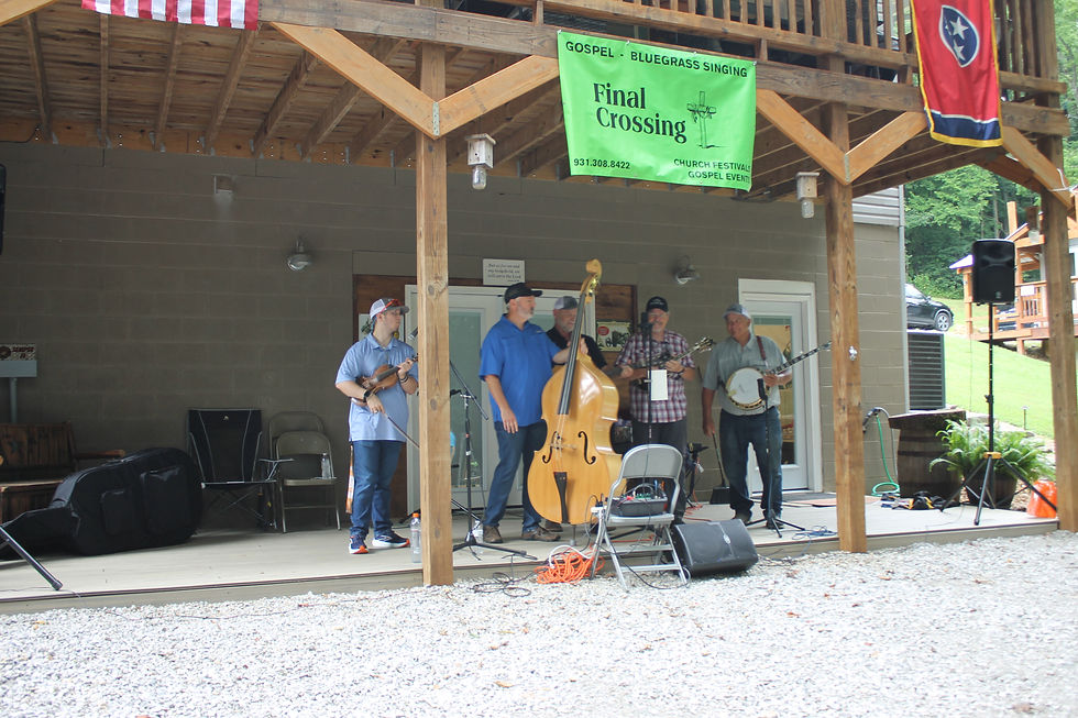Bluegrass Gospel band Final Crossing entertains attendees at the Neal Creek Peach Festival held late last month in Belvidere.