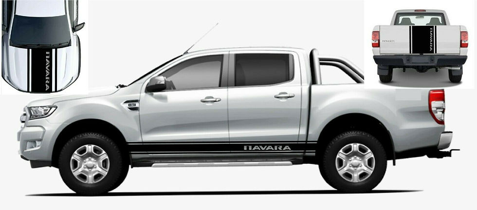 Nissan Navara Side Bonnet Rear Stripes Graphics Decals Nguard Tekna