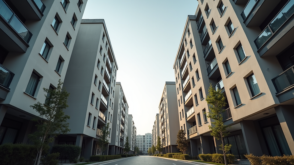 Eye-level view of modern residential buildings in Fikirtepe