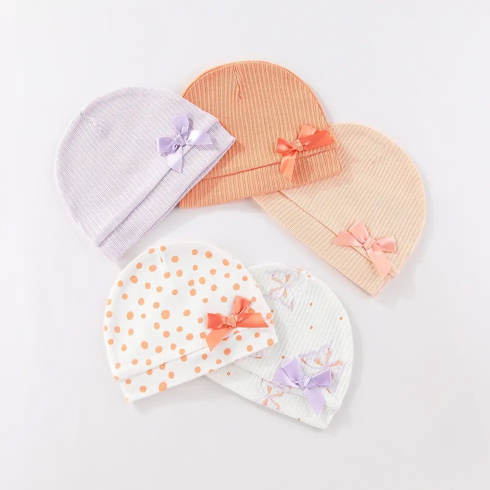 Thumbnail: Kiddiezoom 5 Pcs/Lot Fashion Casual Cute 0-6Months Newborn Boy Girl Hats