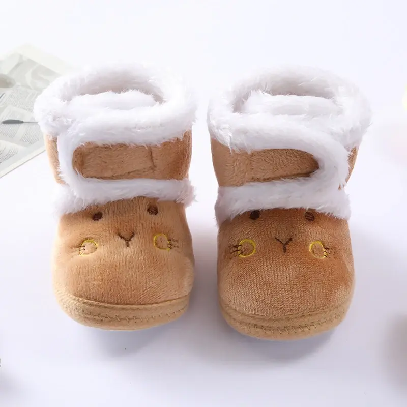 Thumbnail: Cute Bear Baby Shoes Cartoon Soft Soled Snow Boots for Infant Boy Girl Autumn