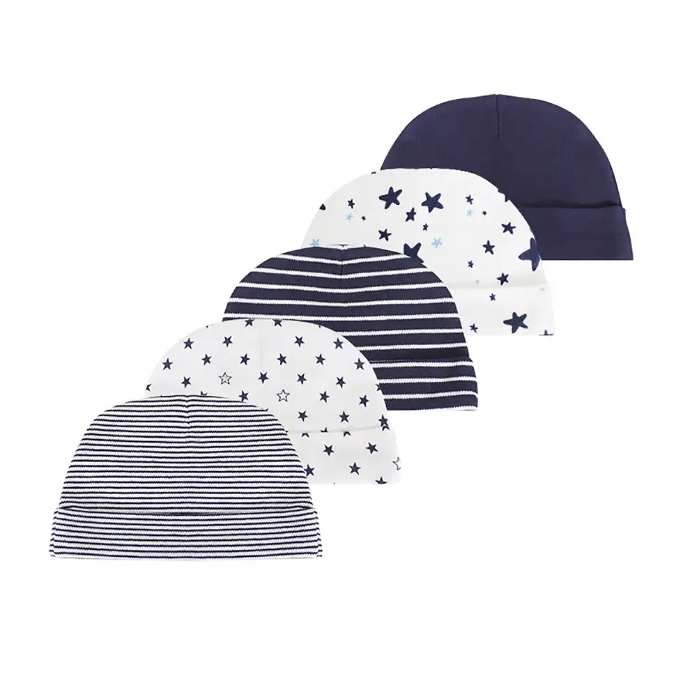 Thumbnail: Kiddiezoom 5 Pcs/Lot Fashion Casual Cute 0-6Months Newborn Boy Girl Hats