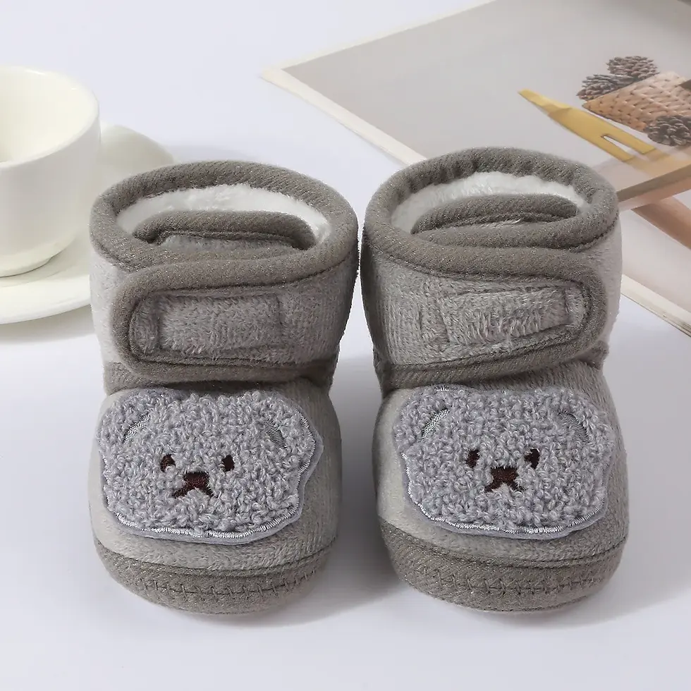 Thumbnail: Cute Bear Baby Shoes Cartoon Soft Soled Snow Boots for Infant Boy Girl Autumn