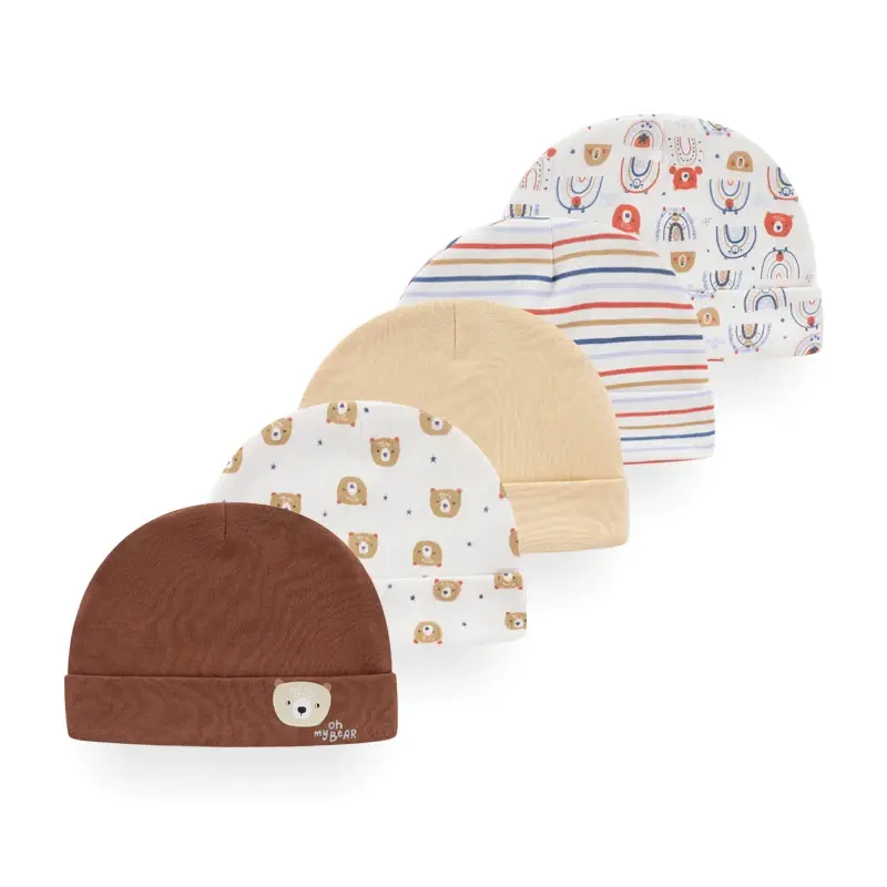 Thumbnail: Kiddiezoom 5 Pcs/Lot Fashion Casual Cute 0-6Months Newborn Boy Girl Hats