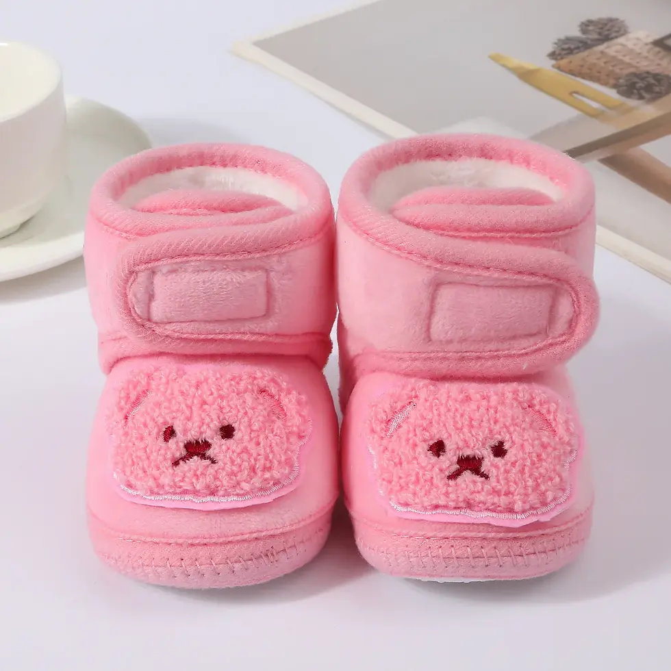 Thumbnail: Cute Bear Baby Shoes Cartoon Soft Soled Snow Boots for Infant Boy Girl Autumn