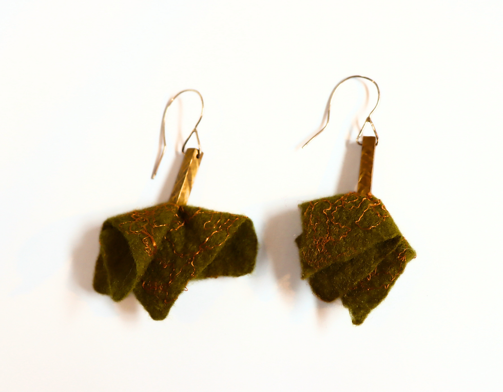 Thumbnail: Fuschia Flower Earrings by Carole Kernahan