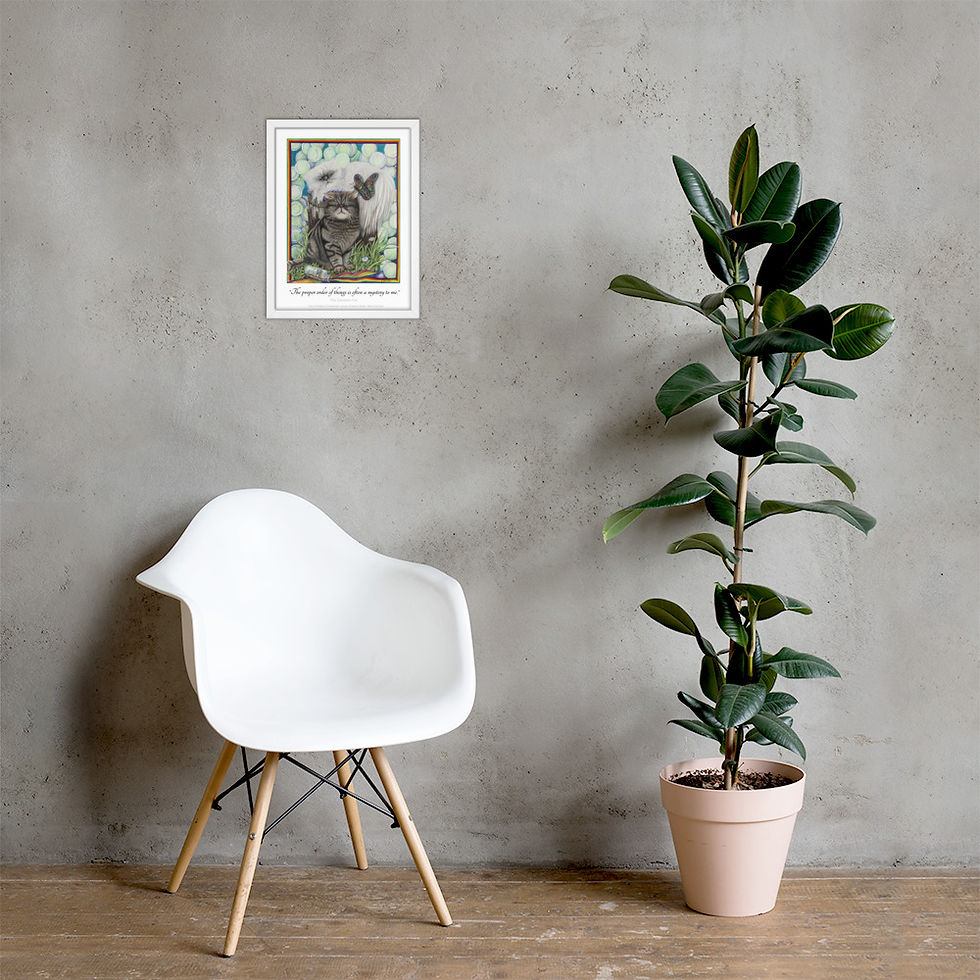 Thumbnail: Framed Wonderland Poster w. Cheshire Cat quote