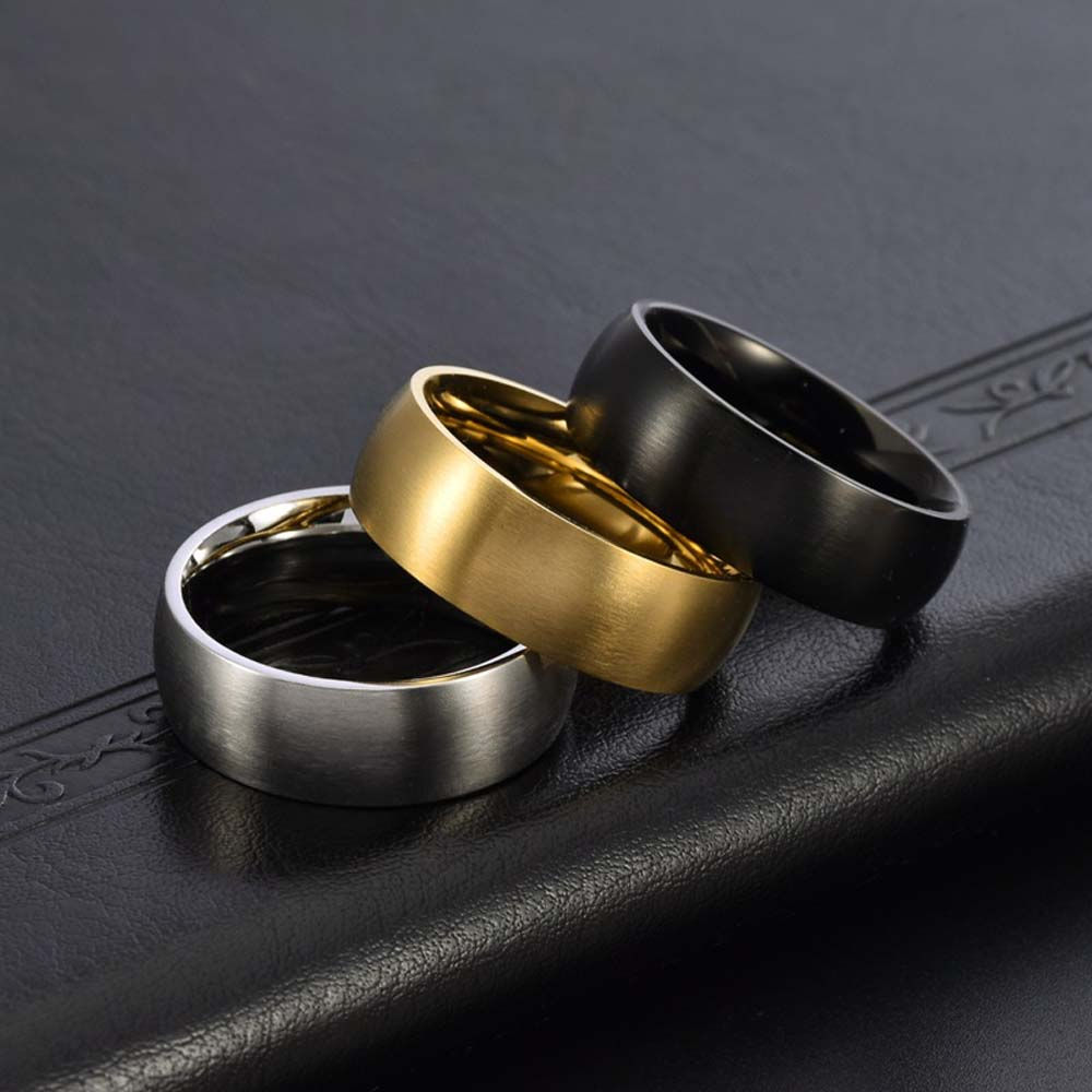 Titanium Steel Ring Wide Brushed Finish Unisex