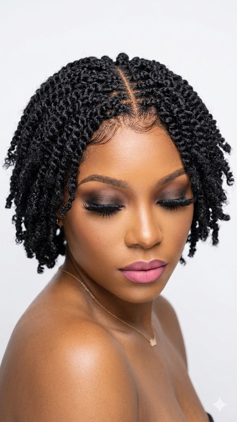 Thumbnail: Middle part kinky twist