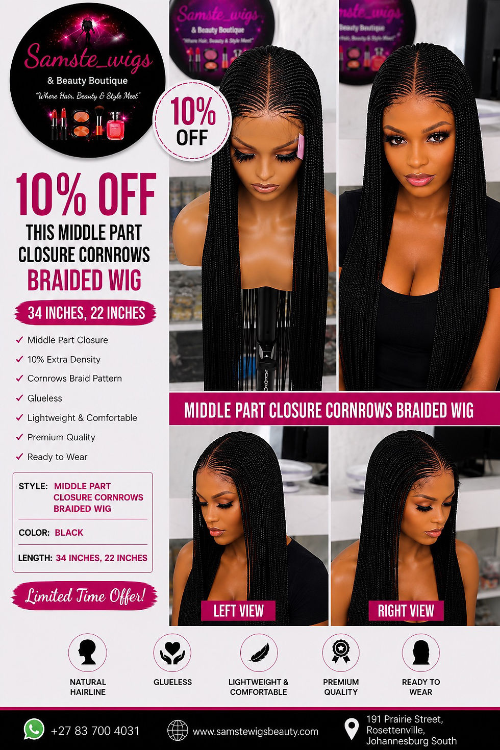 Thumbnail: Middle part closure cornrows 