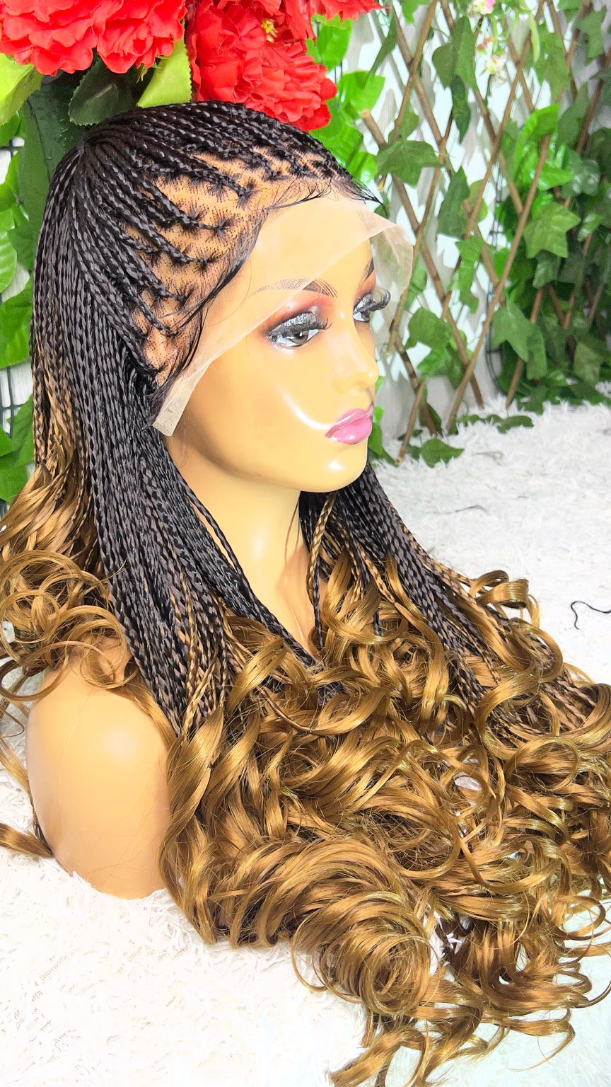 Thumbnail: Full frontal French curls braided wig 
