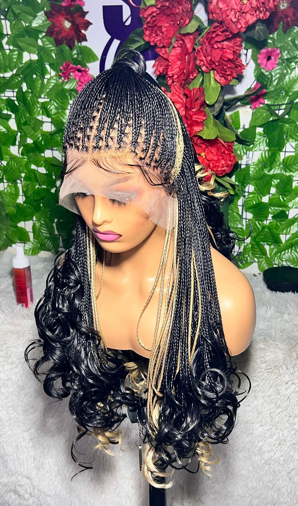 Thumbnail: Full frontal French curls braided wig