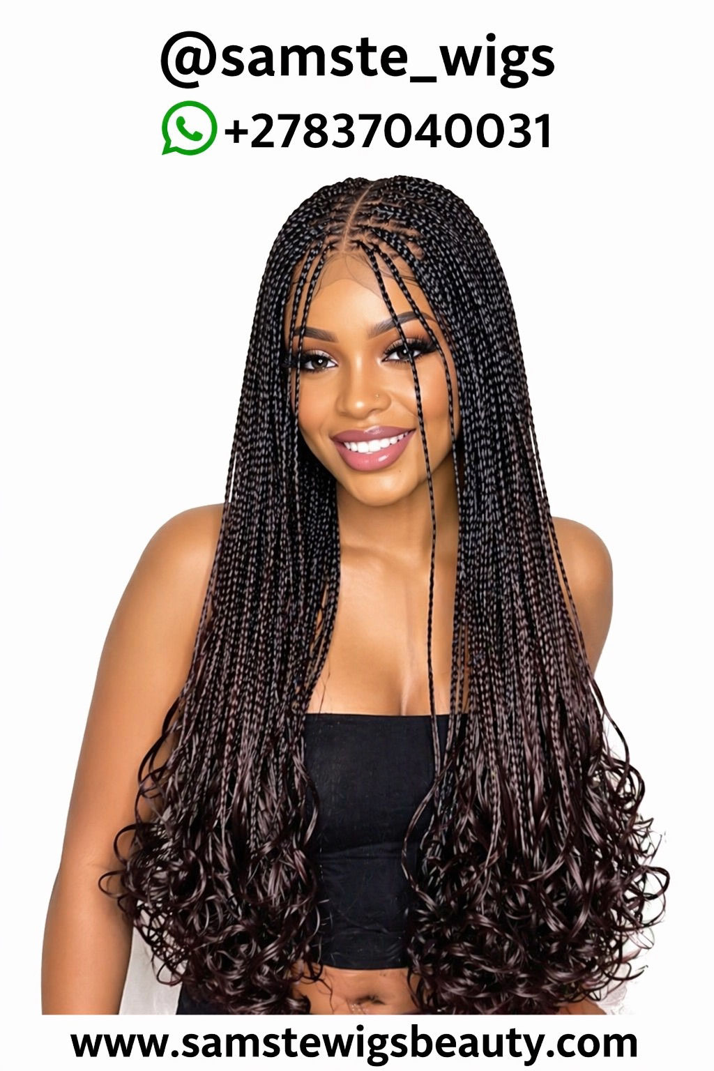 Middle part French curls 