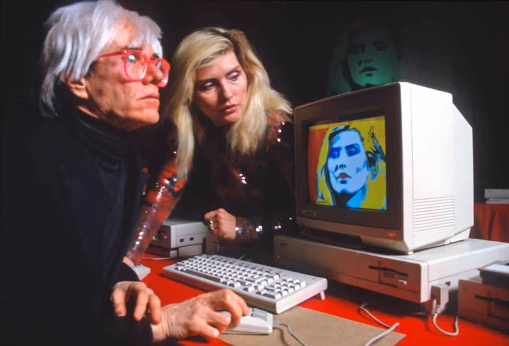 Andy Warhol at Computer in the factory