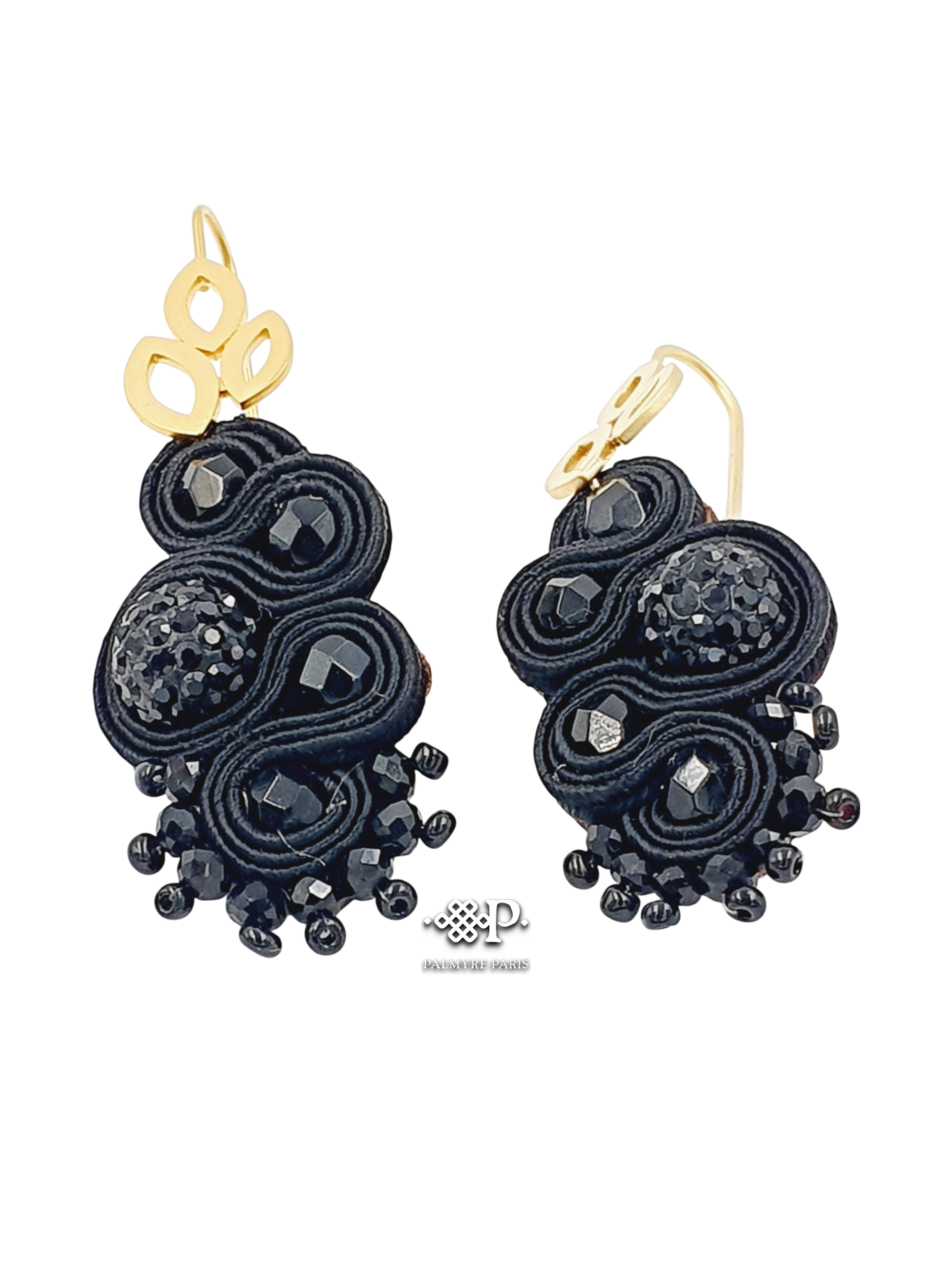 boucles d oreilles lili noir fatal palmyre paris