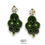 Thumbnail: Boucles d’oreilles Cassiopée Olivine vert minéral brodées à la main – Palmyre Paris