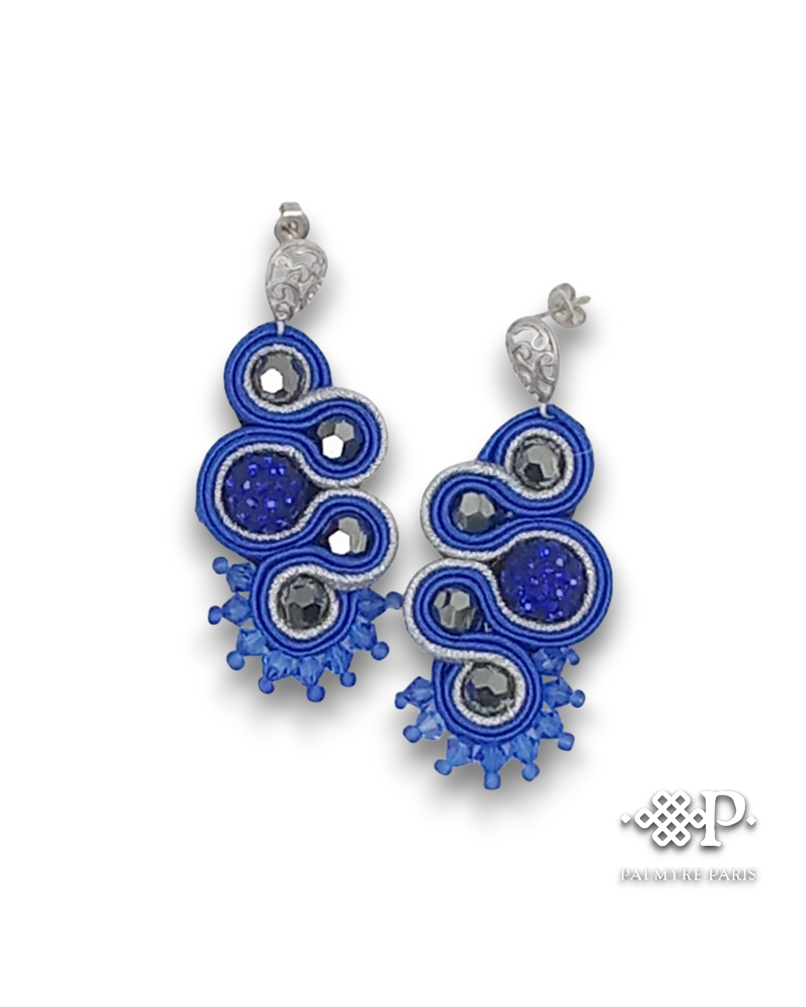 Boucles d'oreilles Lili Bleu Argent